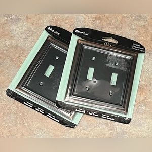 Set of Cast Metal Aged Bronze Wallplates by Elumina